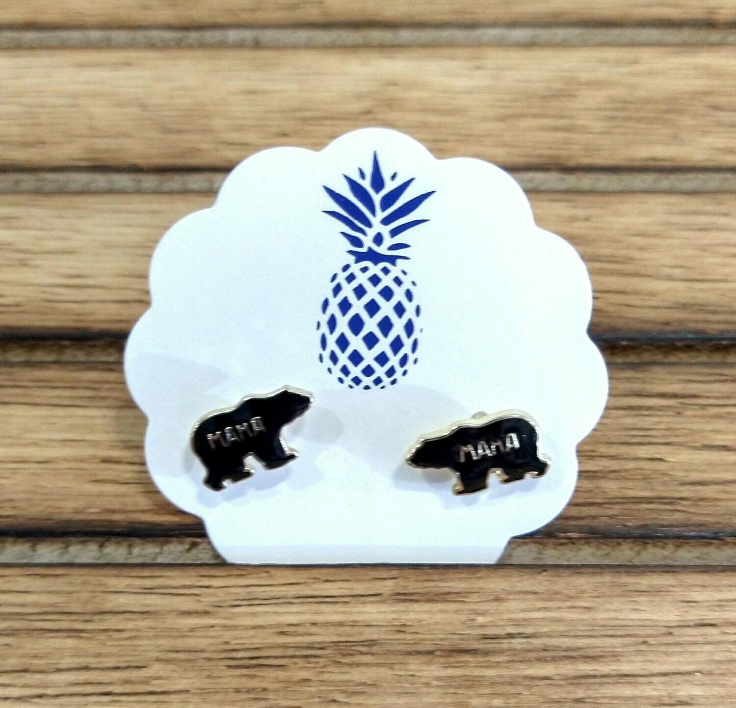 Earrings Mama Bear Enamel Stud Earrings