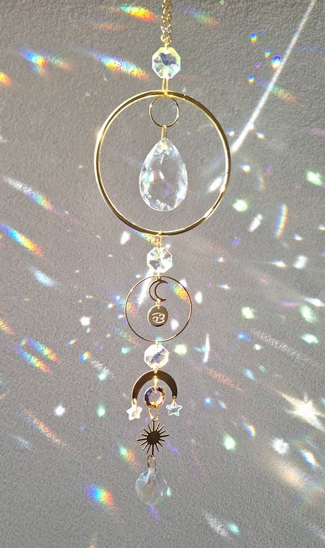 Grand pendentif, signe astro &amp; soleil