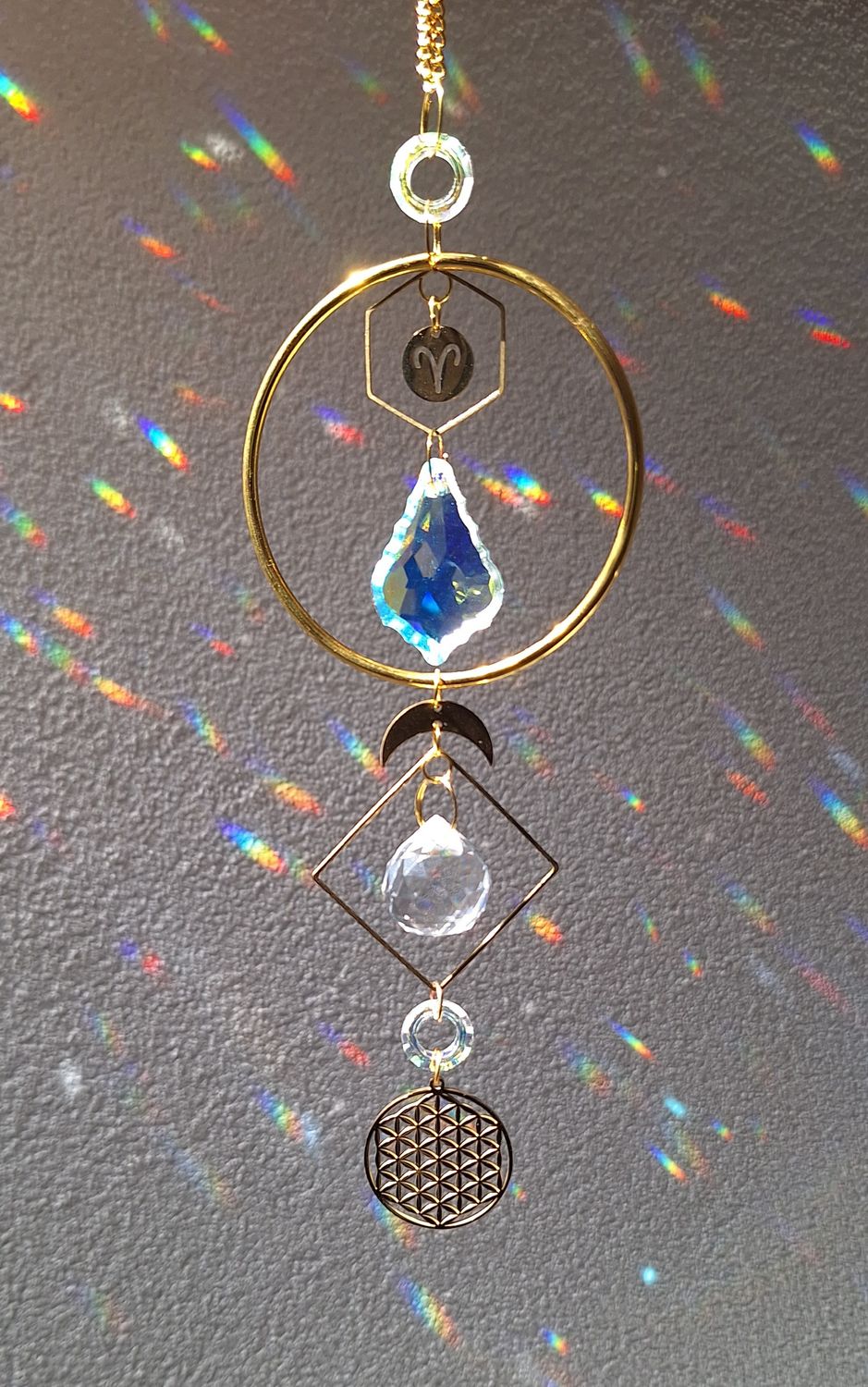Signe astro, pendentif &amp; fleur de vie