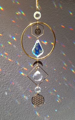 Signe astro, pendentif &amp; fleur de vie