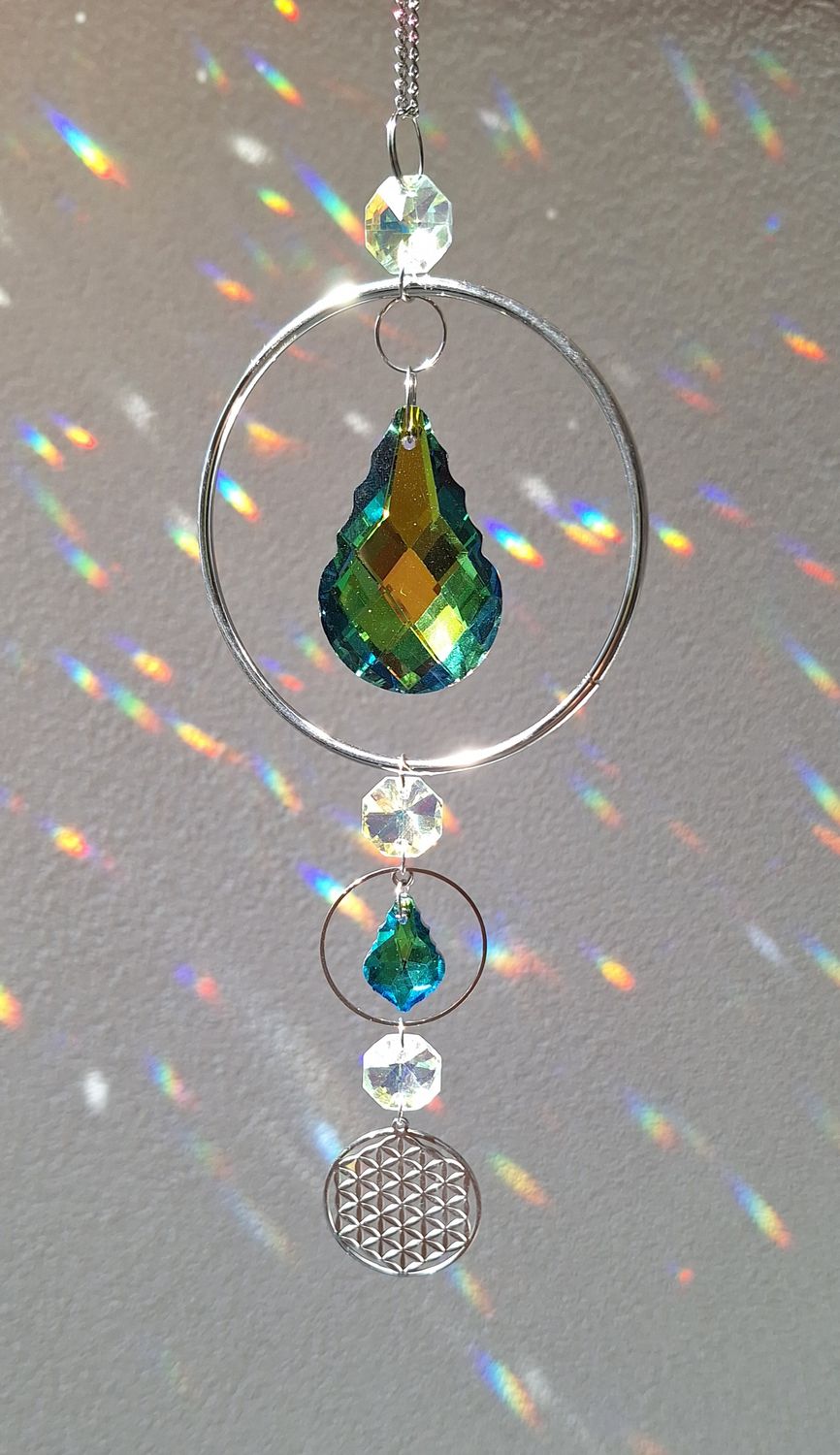 Grand &amp; petit pendentifs verts