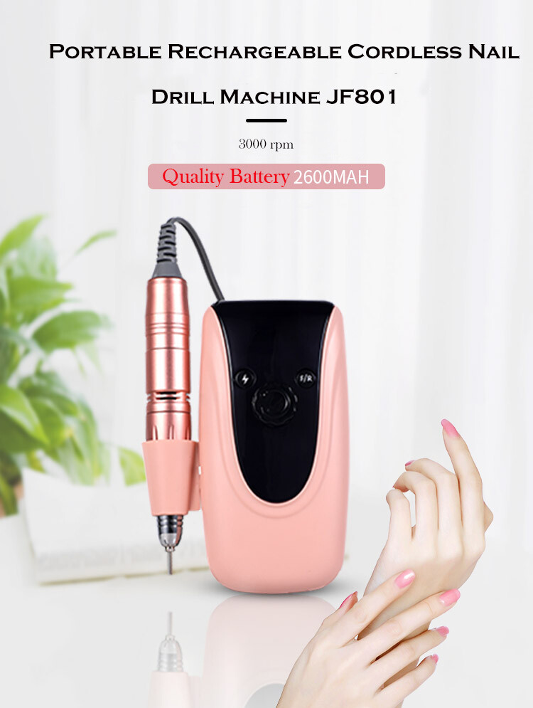 JF801 Portable Rechargeable Cordless Nail Drill Machine 30000rpm