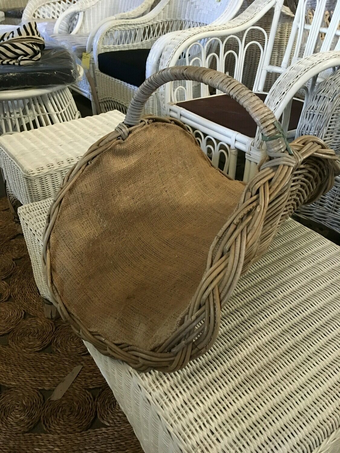 Flower Basket with Hessian Liner
