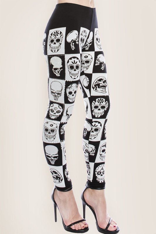 Skull and Rhinestone Leggings