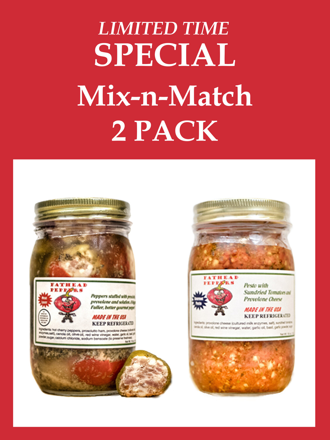LIMITED TIME SPECIAL Fathead MixnMatch 2 Pack (16 oz. Jars)