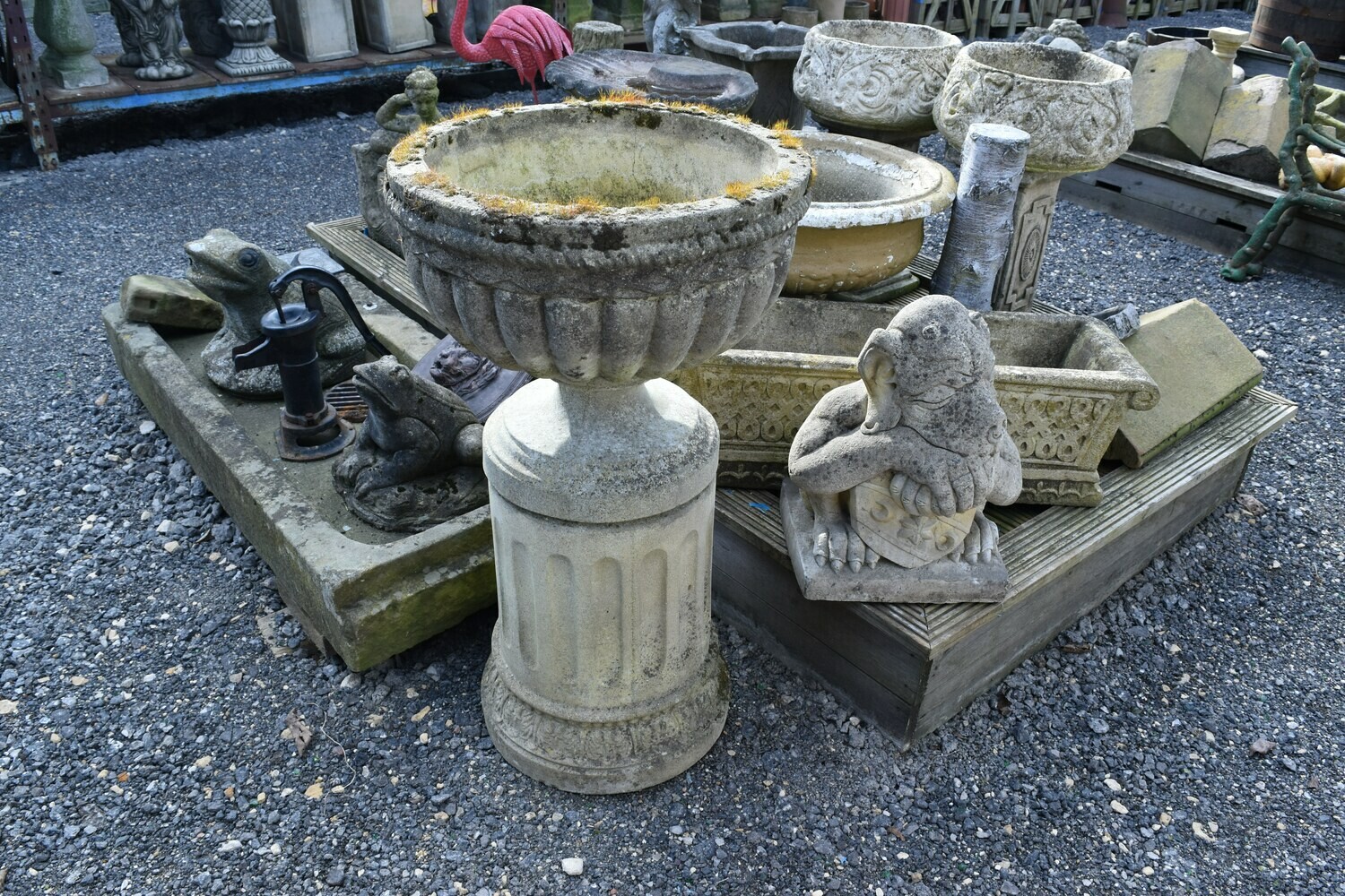 Large Concrete Pedestal Planter