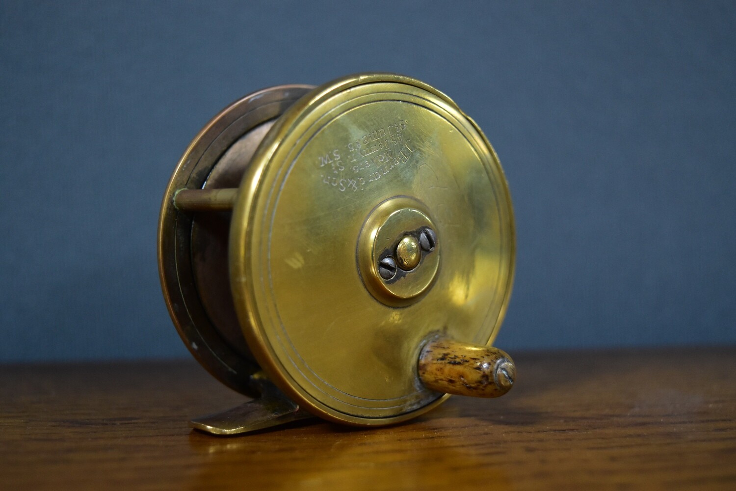 Victorian Plate Brass Fly Fishing Reel by J. Barnard & Sons