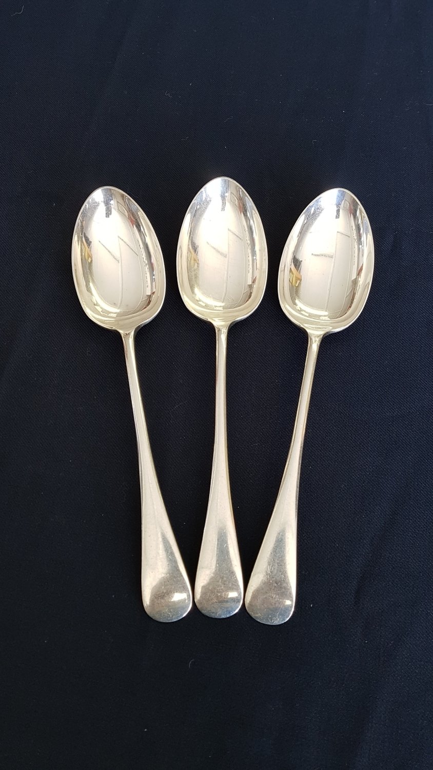 Solid Silver Serving Spoons Sheffield 1936 Set of Three