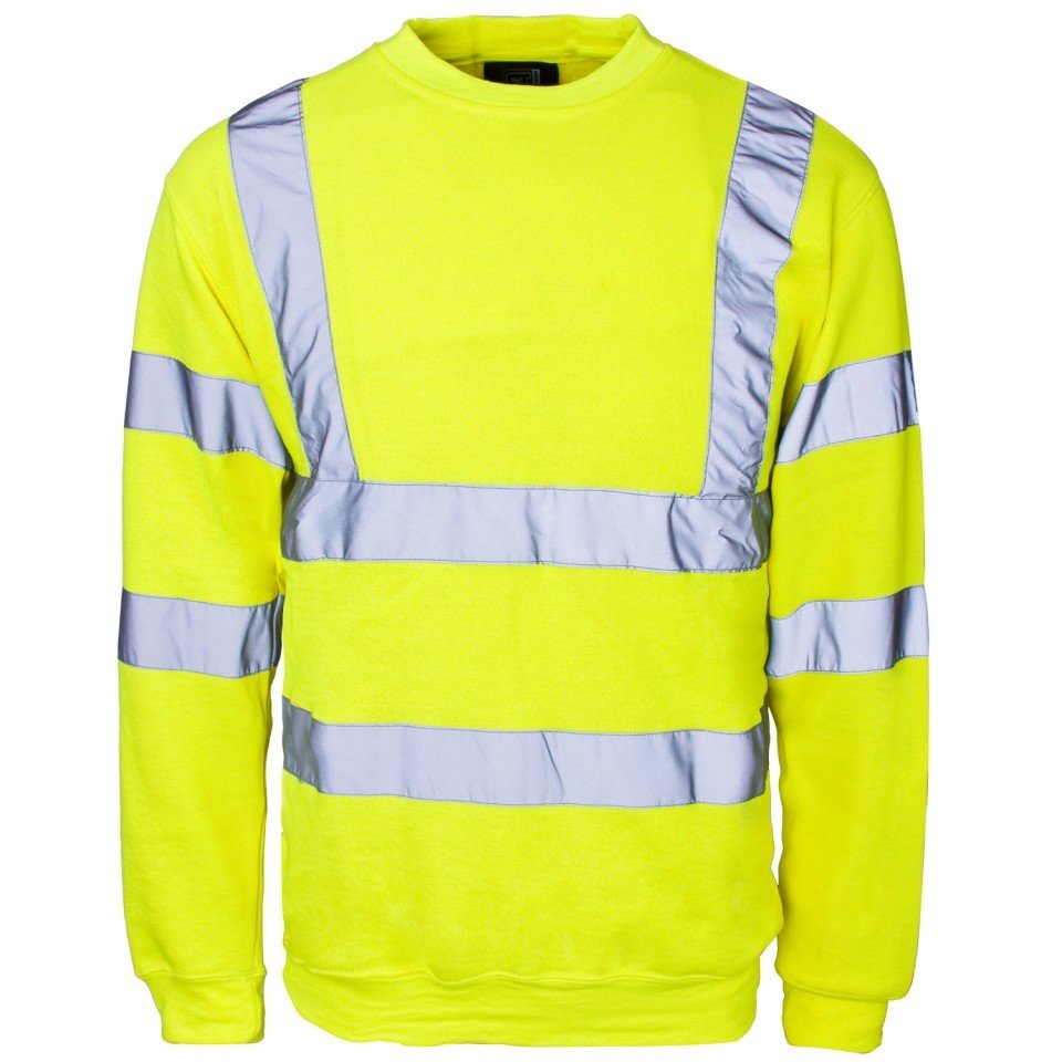 Hi Vis Crew Neck Sweatshirt Yellow