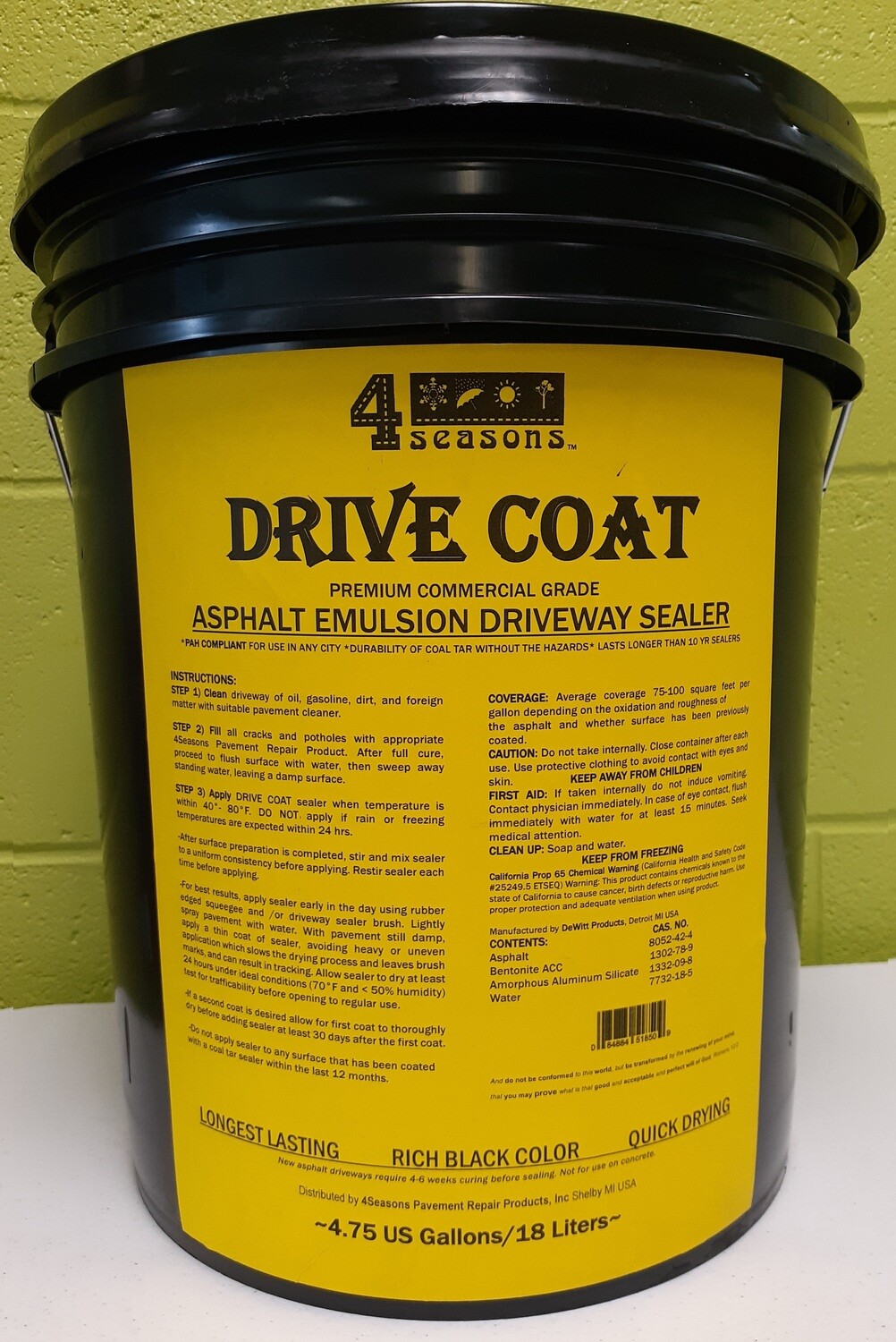 4Seasons DRIVE COAT ASPHALT EMULSION DRIVEWAY SEALER