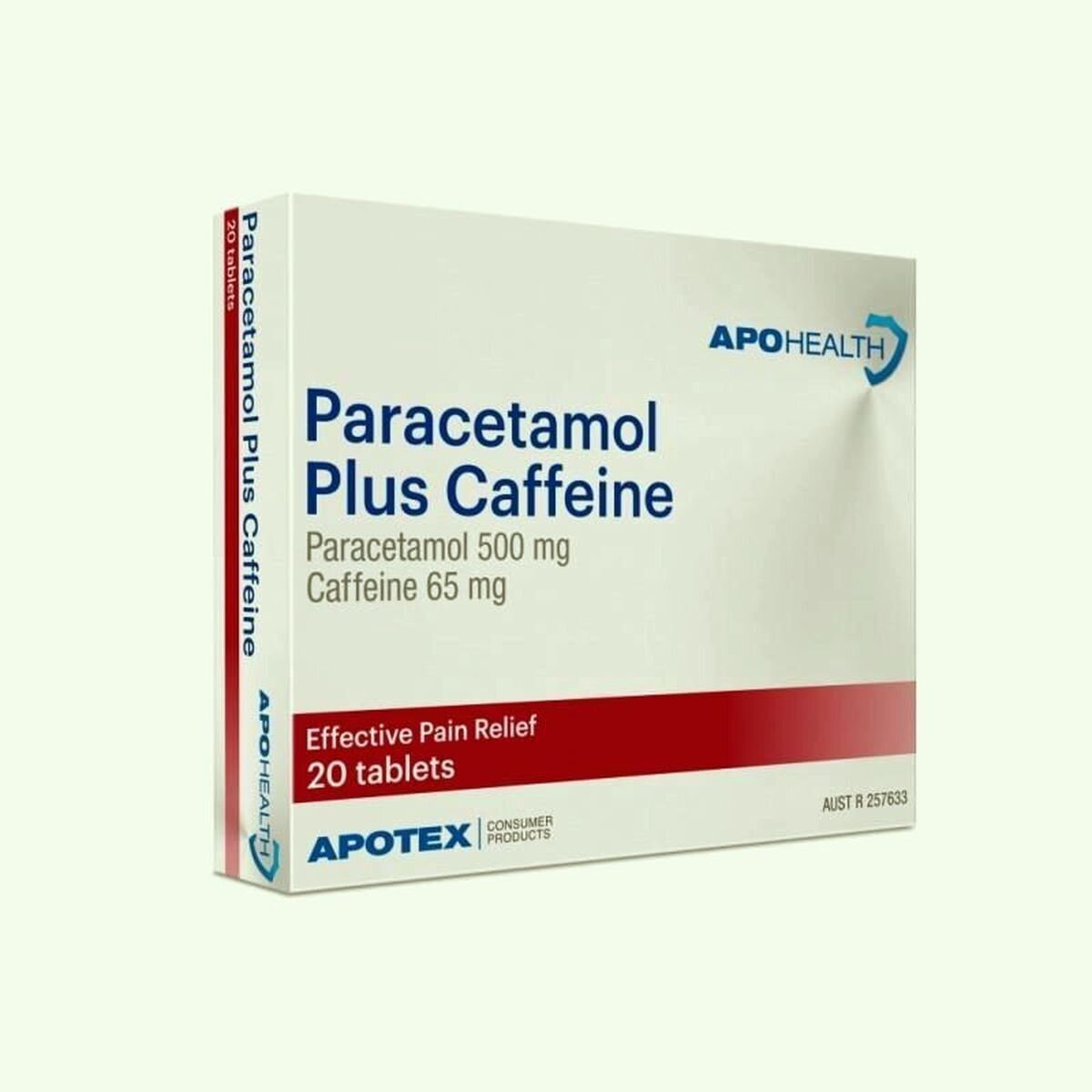 APOHEALTH PARACETAMOL/CAFFEINE 500MG 20 TABLET APOTEX PARA&CAFFEINE