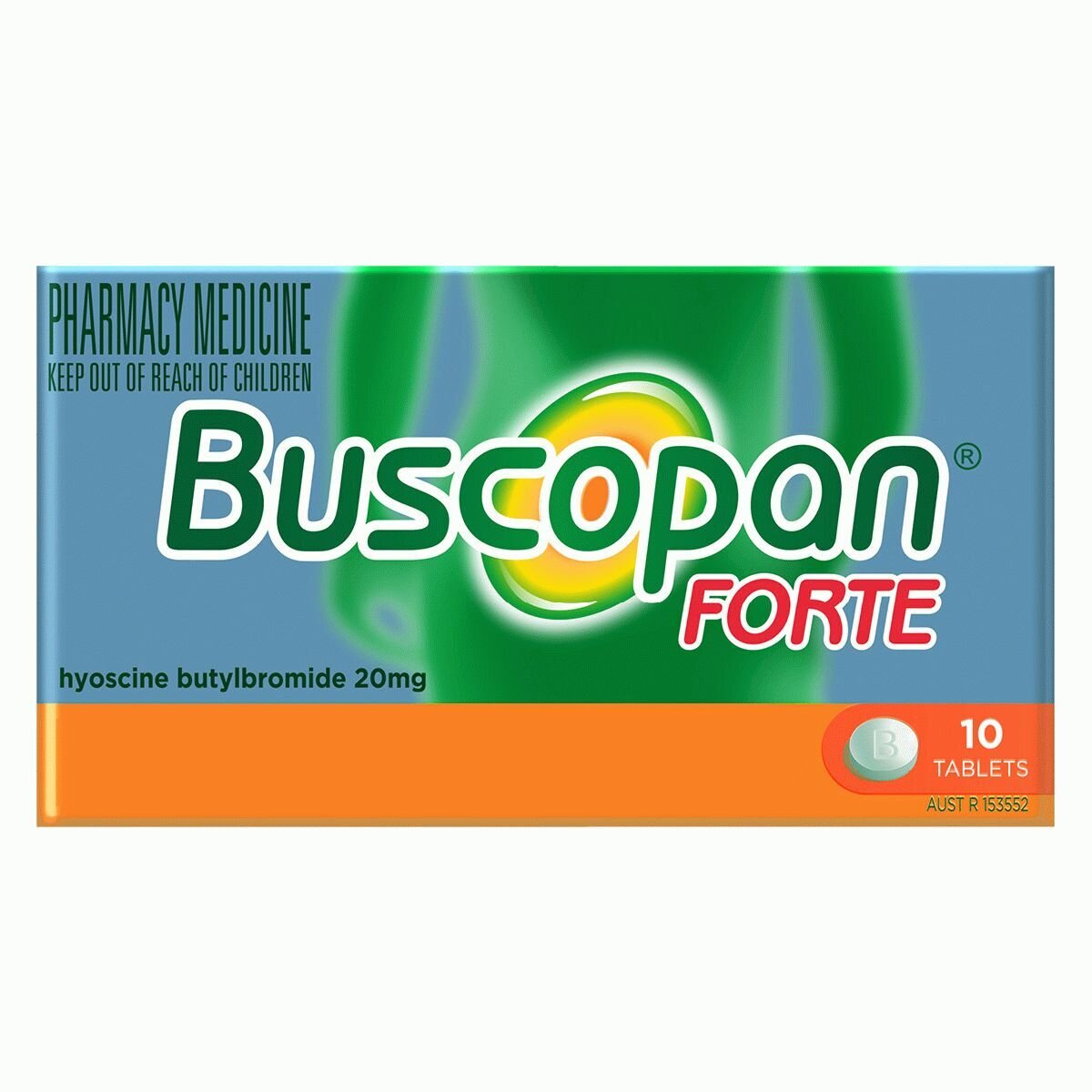BUSCOPAN FORTE TAB 20MG 10 TABLETS X Medicines & Treatments Stomach