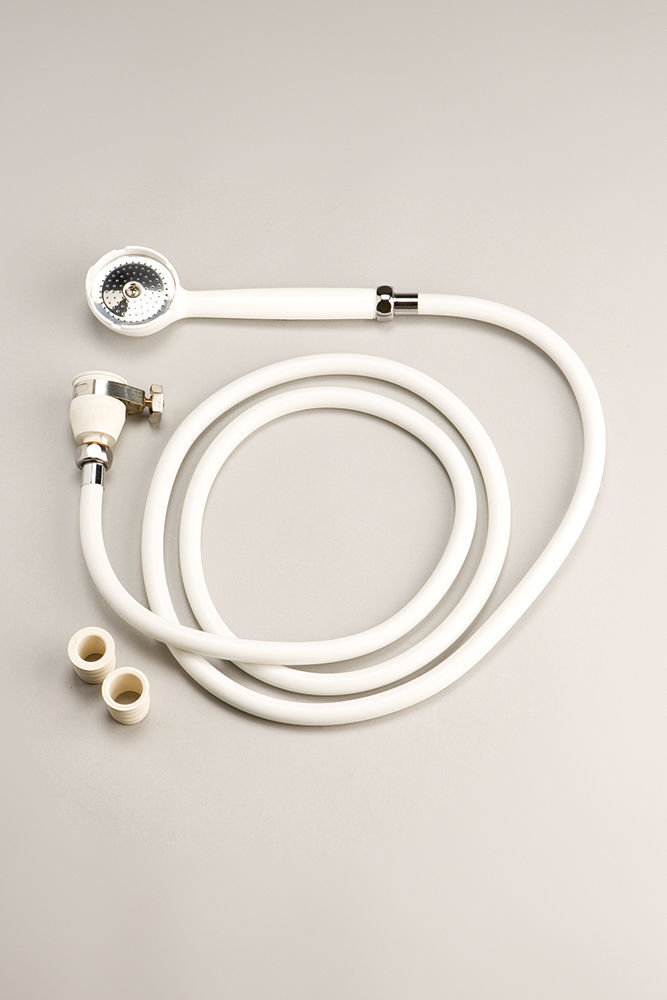 CQ LIGHTWEIGHT PLASTIC HAND SHOWER FITS MOST TAP SPOUTS EASY FIT REMOVE