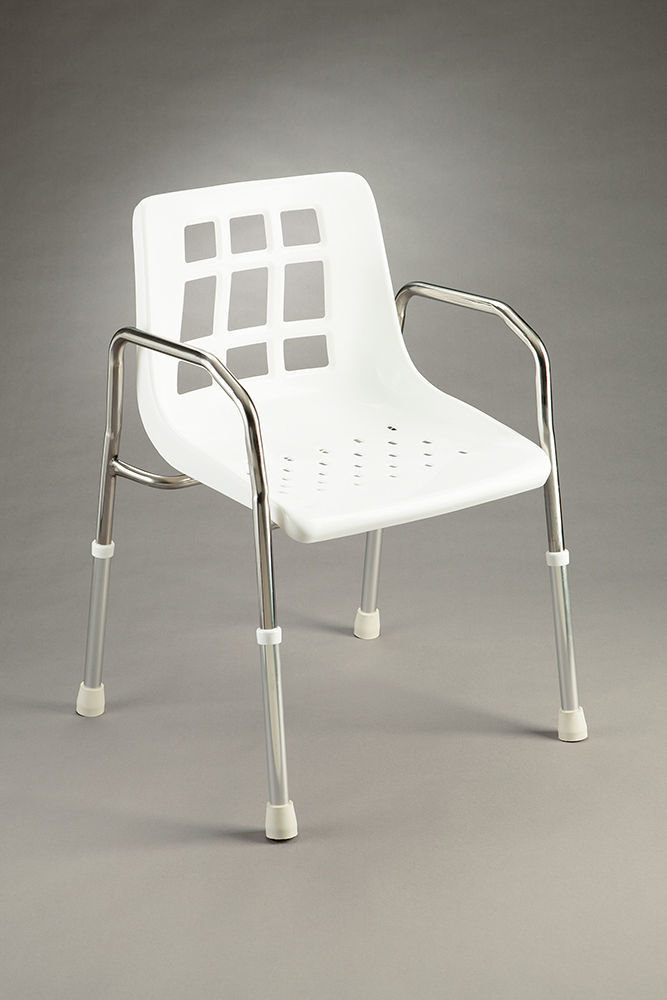 CQ SHOWER CHAIR DURABLE STAINLESS STEEL ARMS & FRAME DRAINAGE DRAIN