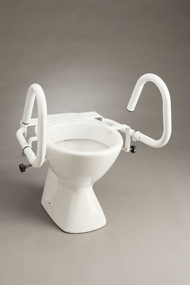 CQ THRONE TOILET AID 3 POSITIONS FOLD DOWN SUPPORT ARMS EASILY