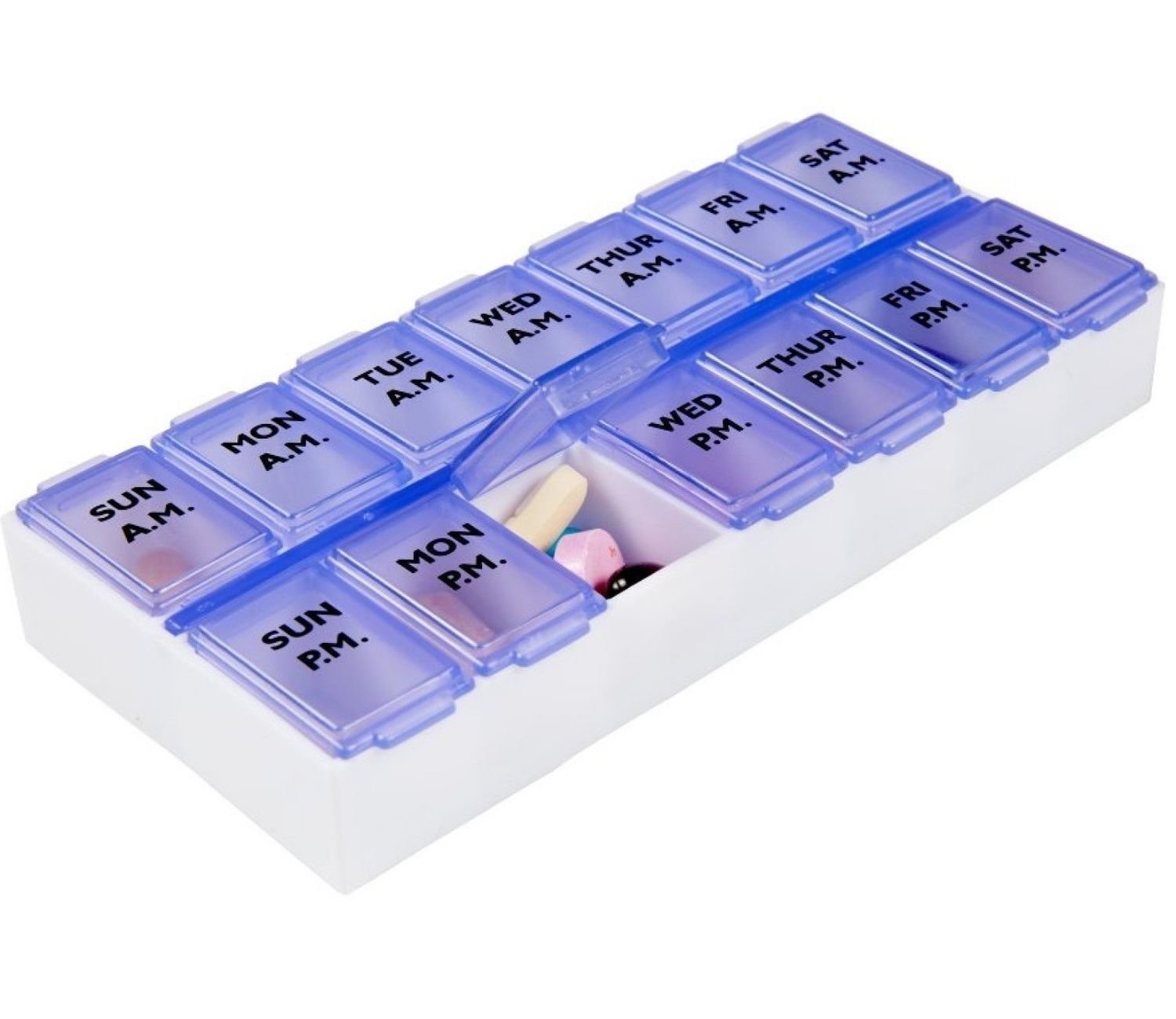 MLE 7 DAY AM/PM PILL REMINDER MEDIUM EZY DOSE LOCKING BOX WEEKLY TRAVEL