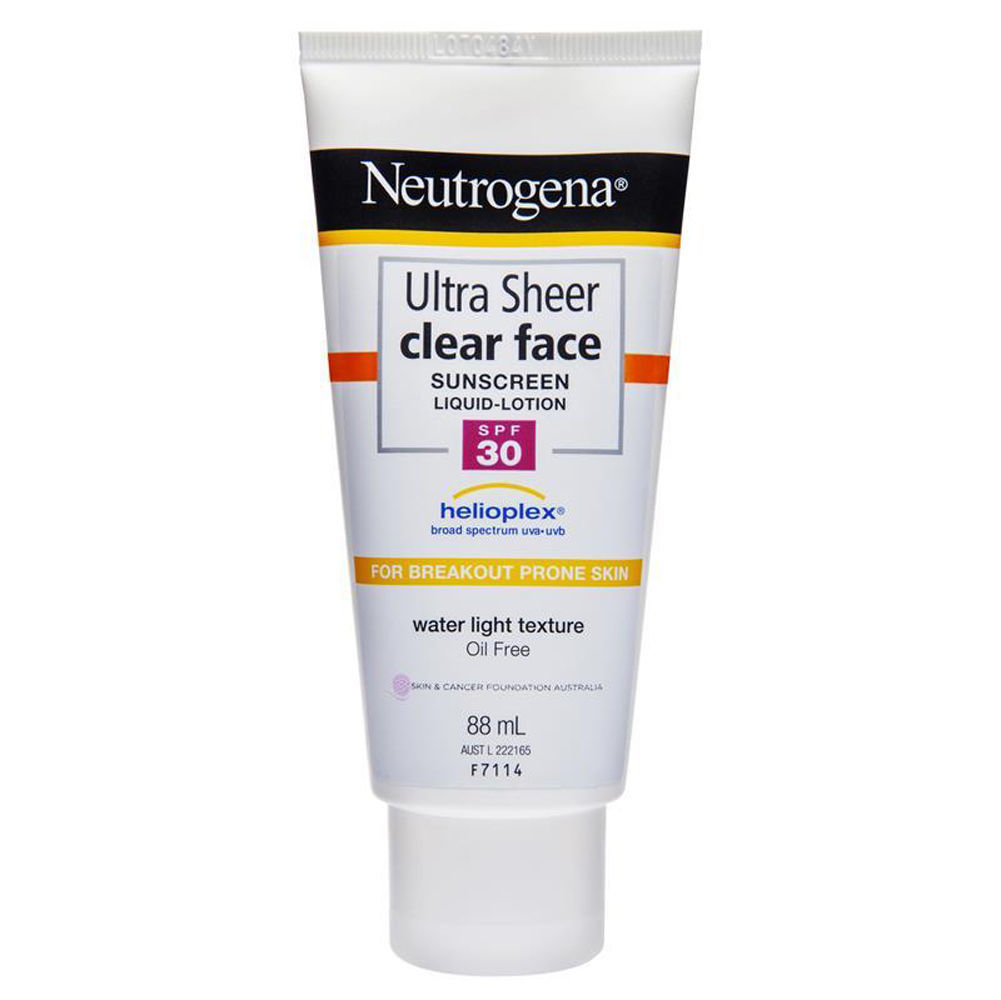 NEUTROGENA ULTRA SHEER CLEAR FACE SUNSCREEN LIQUID LOTION SPF30+ 88ML