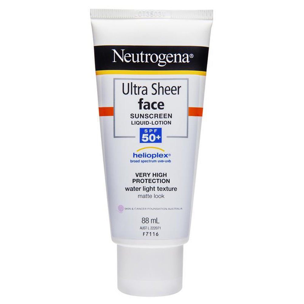 NEUTROGENA ULTRA SHEER FACE SUNSCREEN LIQUID LOTION SPF50+ 88ML