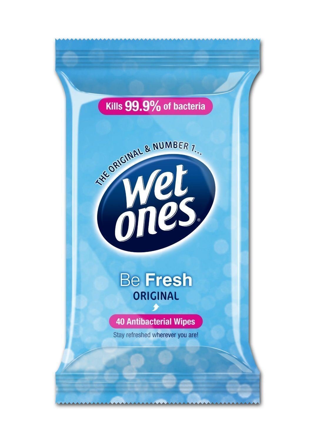 WET ONES BE FRESH ANTIBACTERIAL DERMATOLOGICAL BABY ADULT WIPES 40 PACK