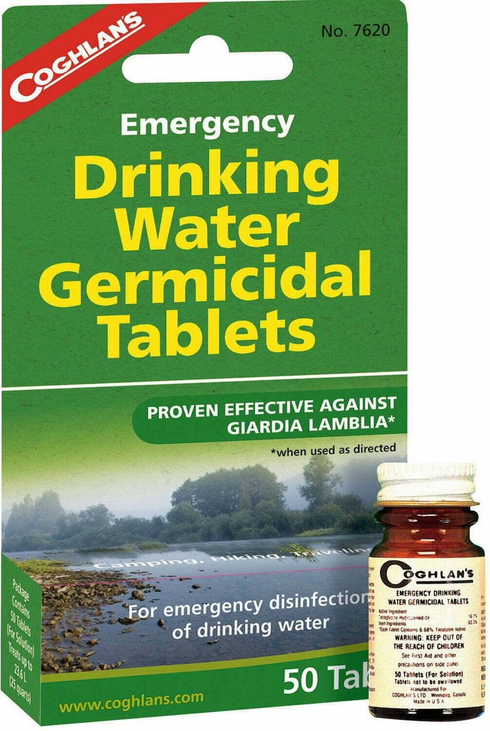 1 PACK OF WATER PURIFICATION TABLETSDRINKABLE WATER IN 30 MINUTES! 50 TABS