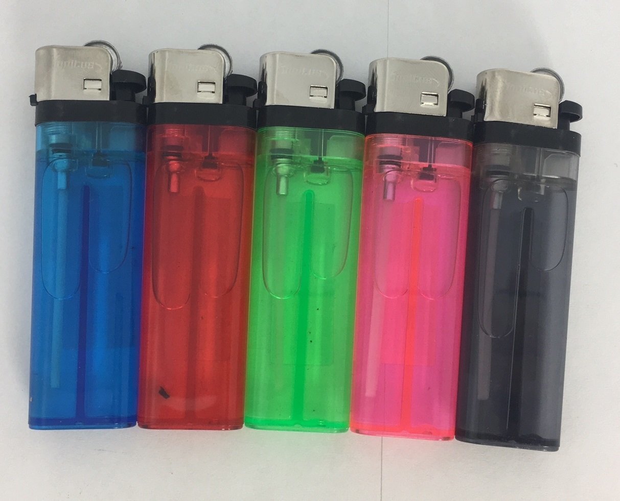 ASSORTED TRANSPARENT STANDARD FLINT CIGARETTE LIGHTER