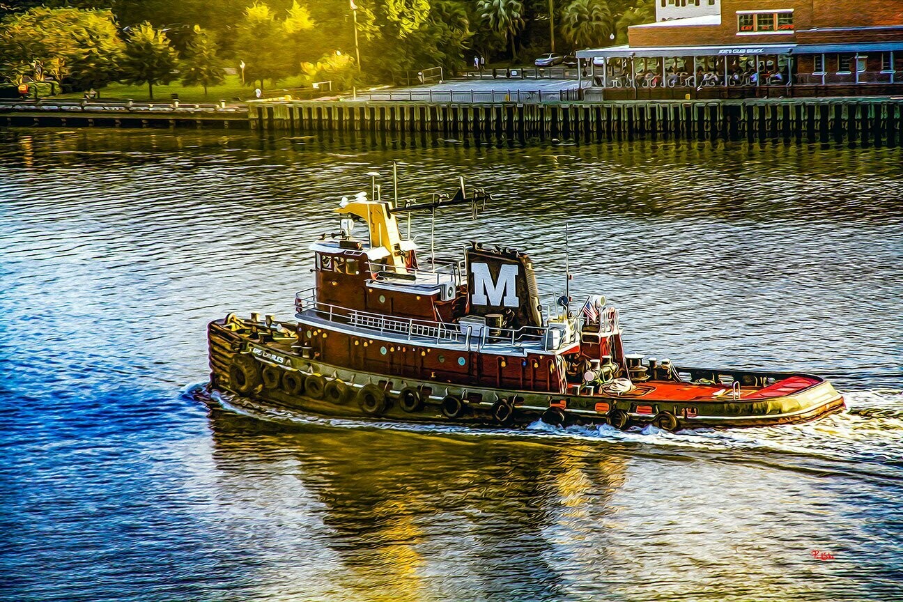 "Savannah River Tugboat" Painting Savannah GA