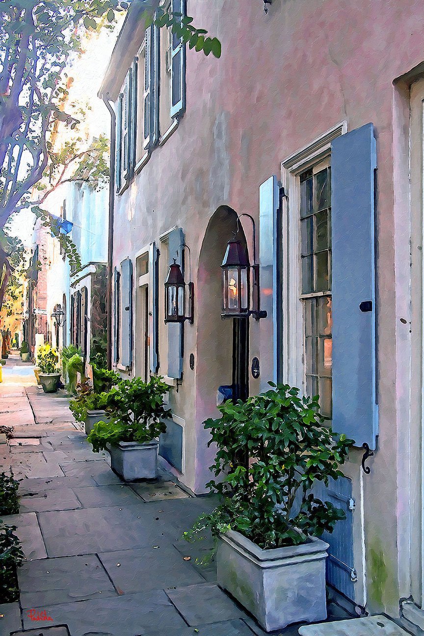 Painting of Catfish Row in Charleston, SC