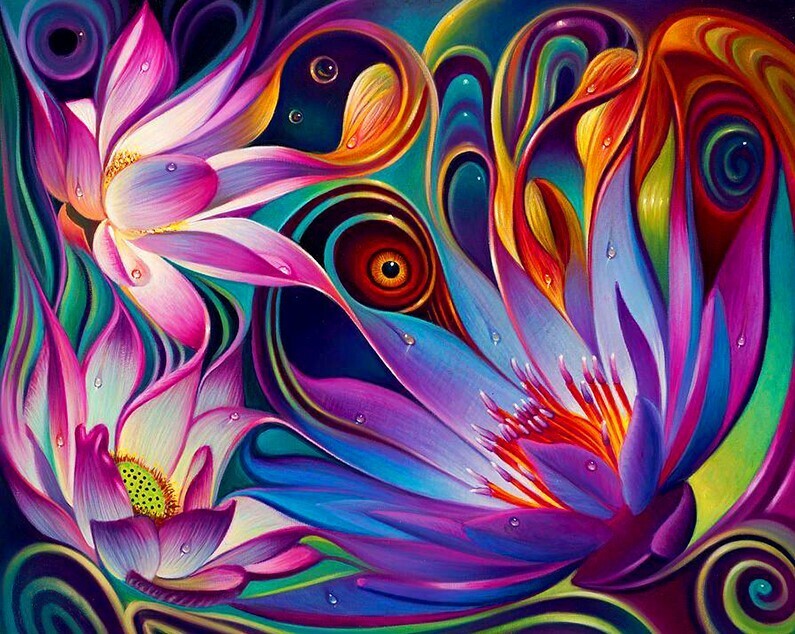 Paint by Number Abstract Flower