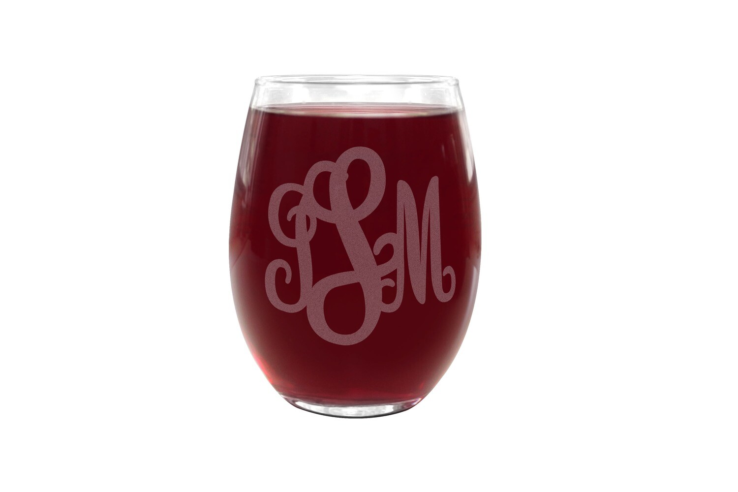 Monogram PLASTIC Stemless Wine Glass Store Define U