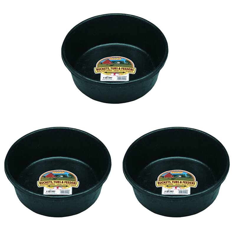 Little Giant DuraFlex Rubber Feed Pan 4 Quarts 3 pack