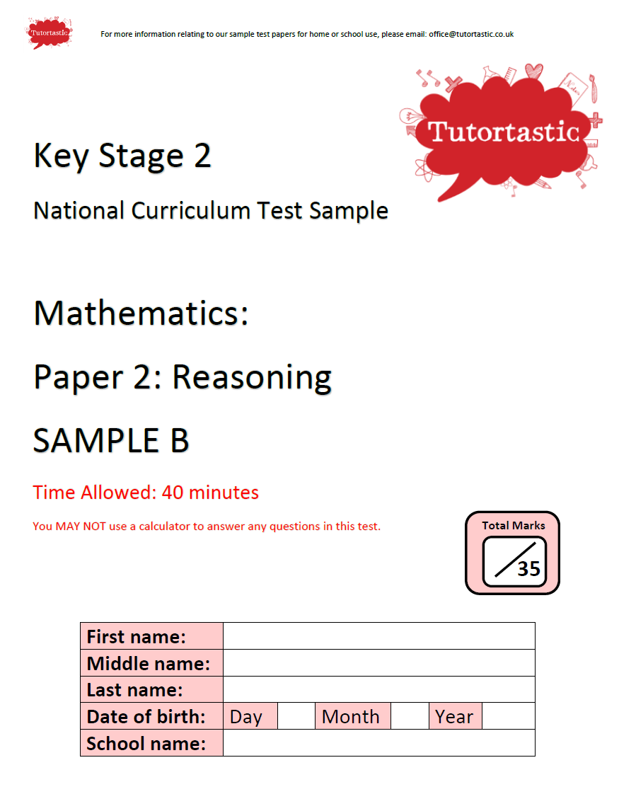 KS2 SATS Mathematics Reasoning Paper B (with answers)