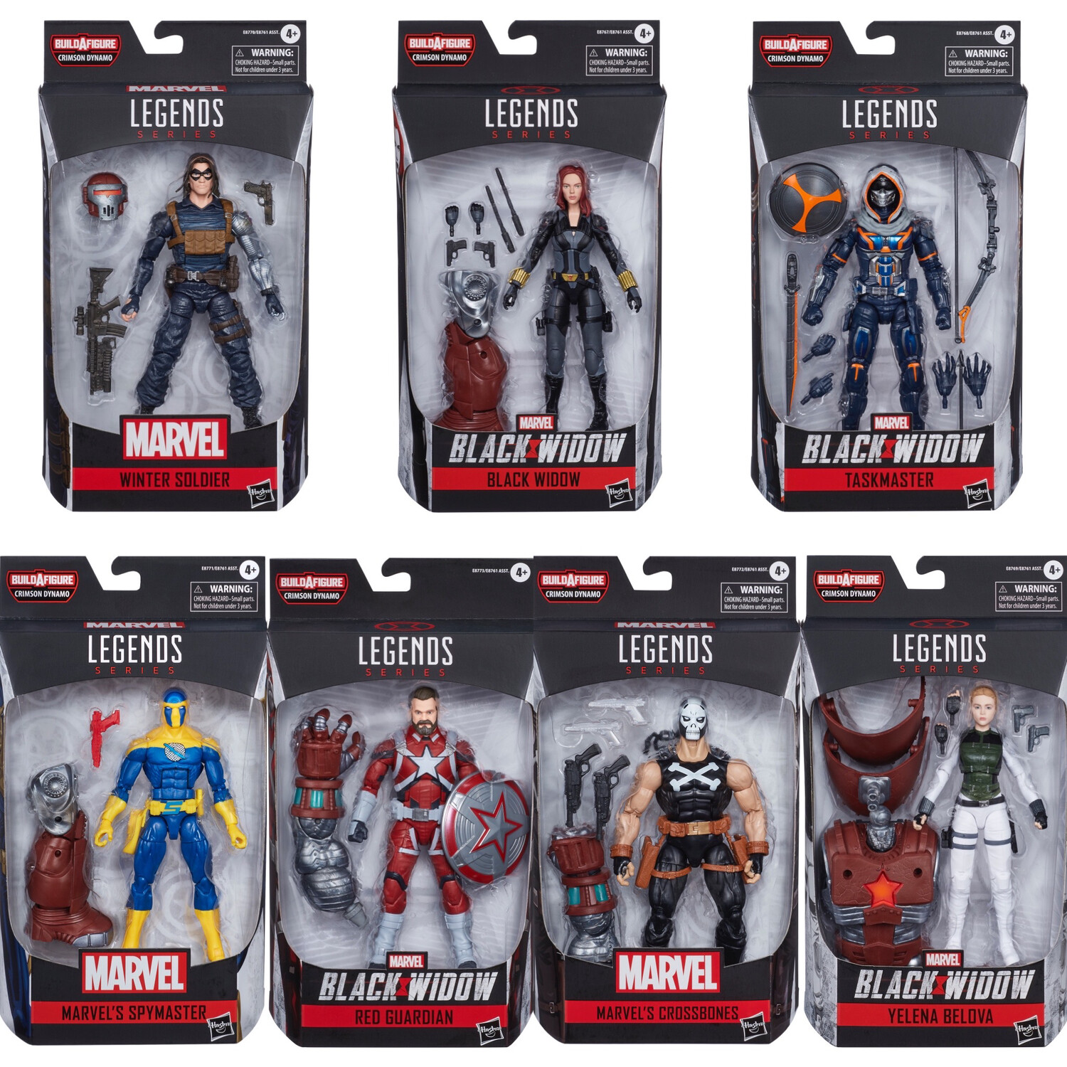 Marvel Legends Black Widow Wave 1 (Crimson Dynamo BAF) Set of 7