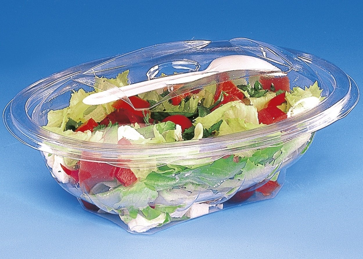 CLEAR 370cc 190x140x64 HINGED SALAD CONTAINERS QTY 1x400 SALA208