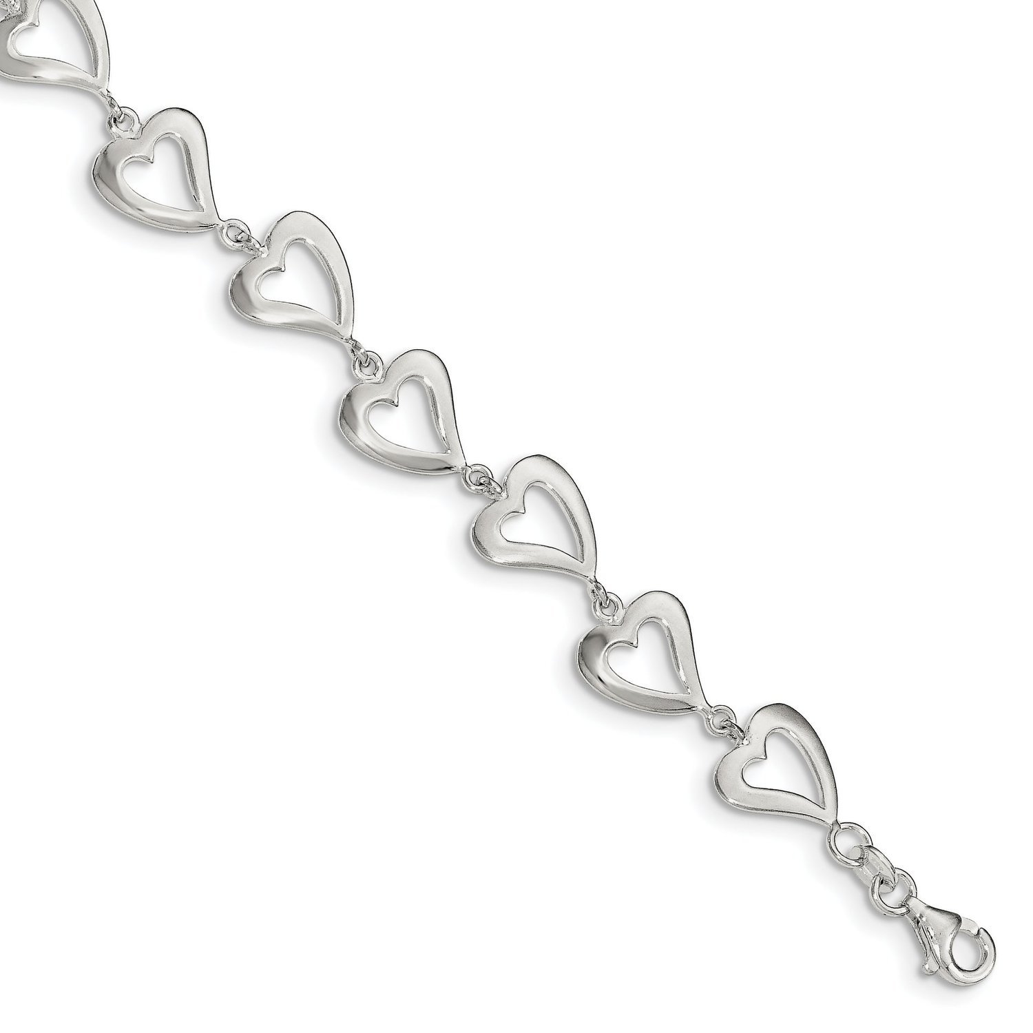 Sterling Silver Heart Link Bracelet