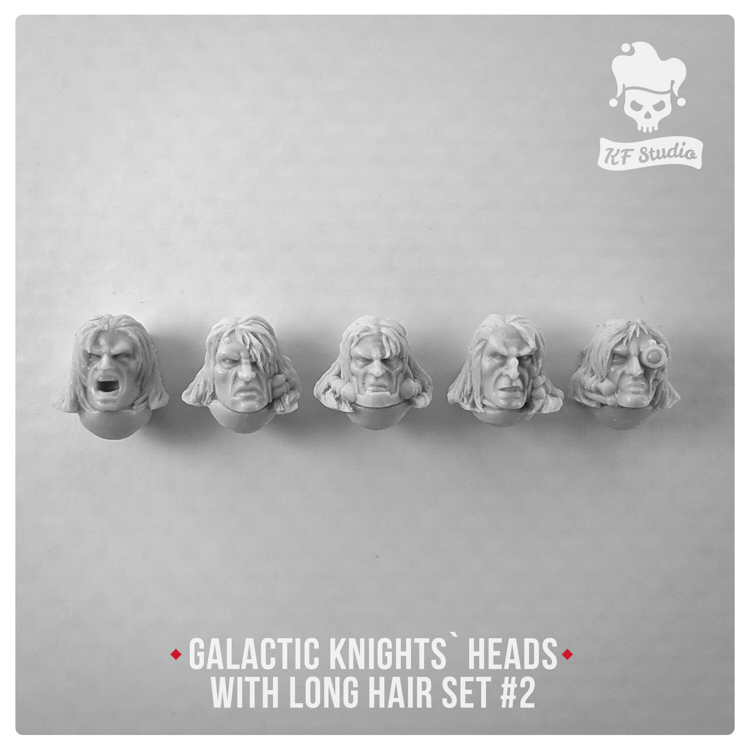Galactic Knights Heads With Long Hair Set 2 By KFStudio