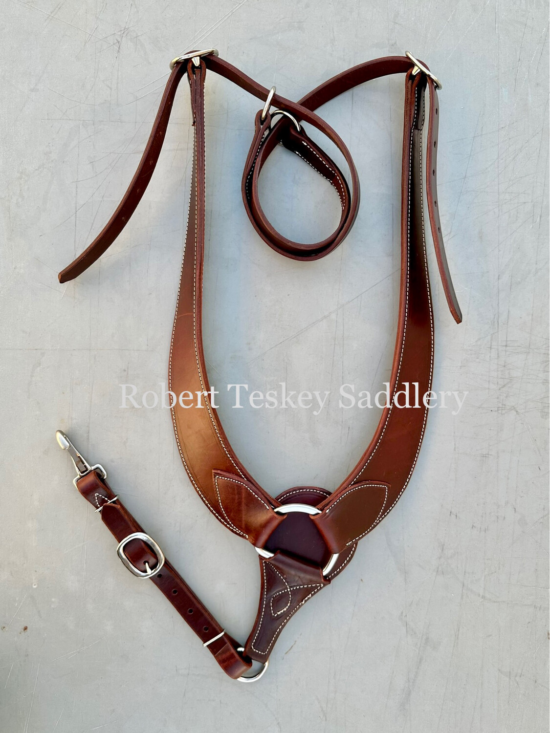 Pulling Collar Smooth Leather in Walnut Brown Dark Oil Finish with 22 ...