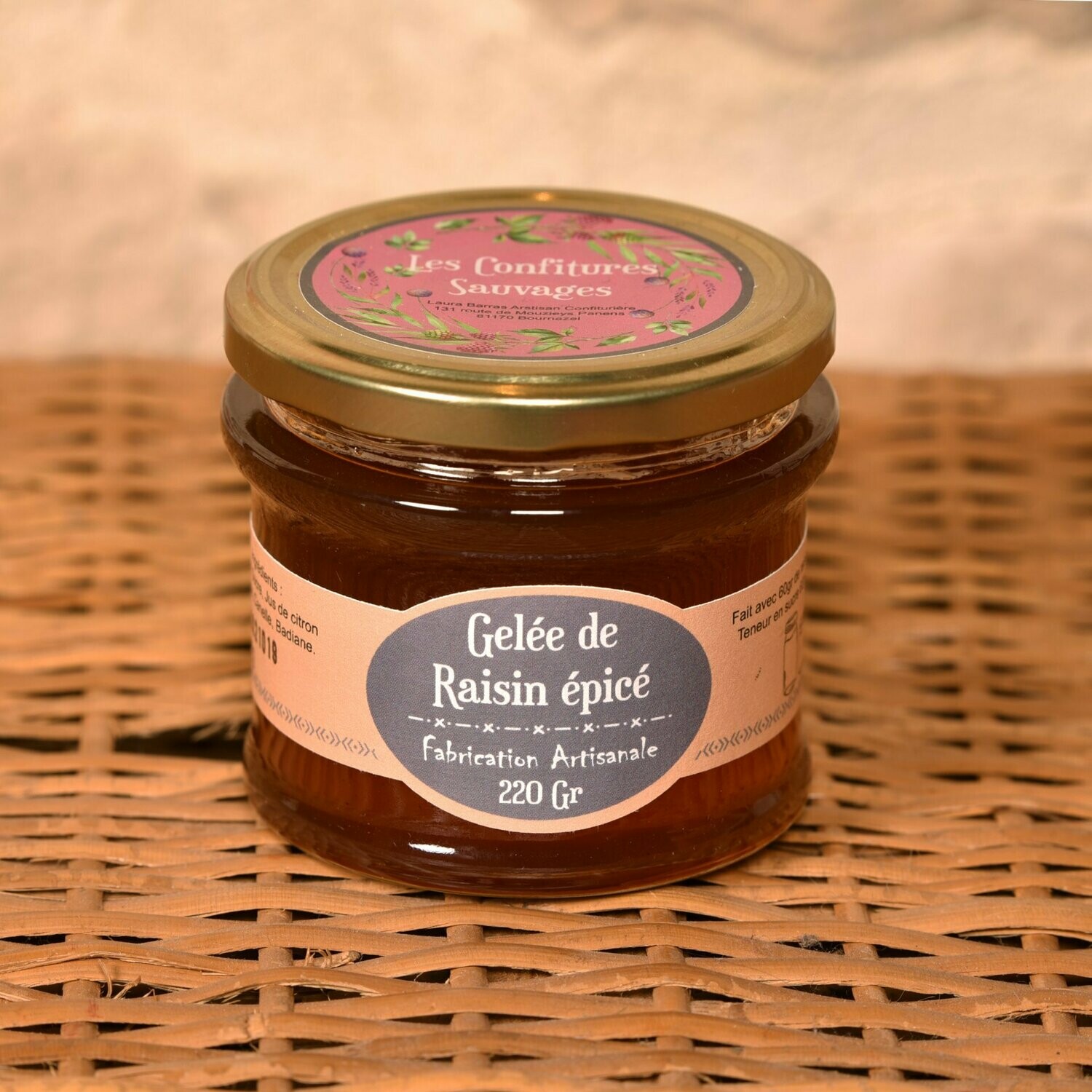 Gelée de raisins épicés .220 gr.