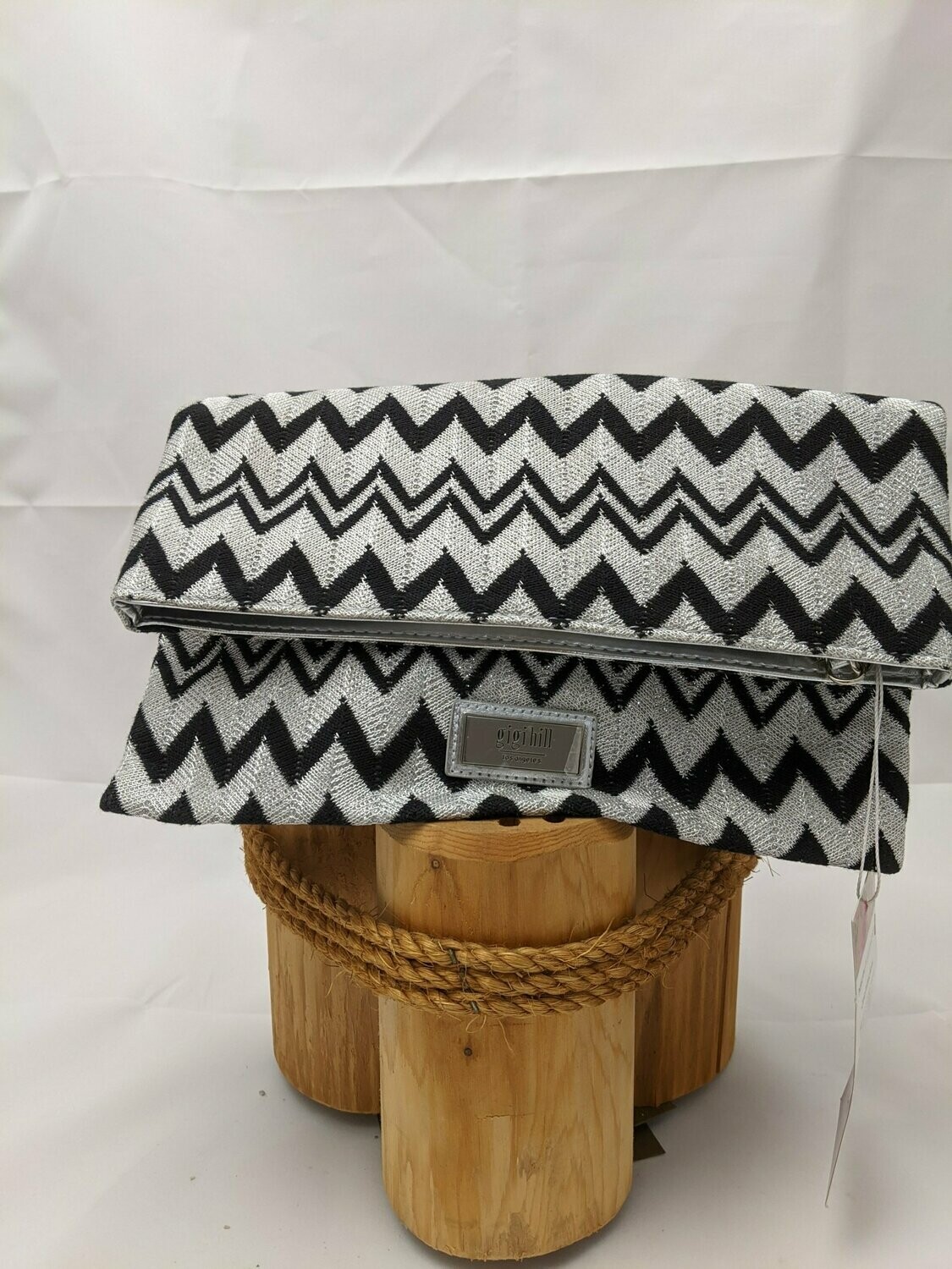 Gigi Hill Silver & Black Clutch Bag