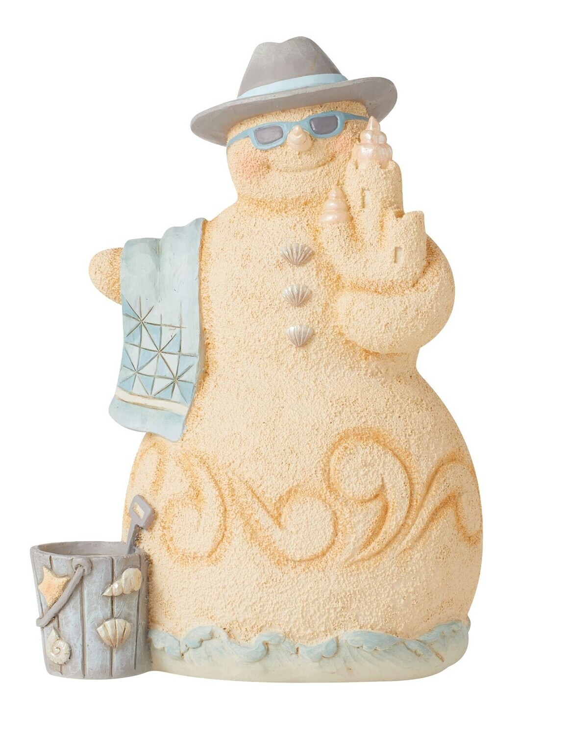 Jim Shore Coastal Snowman with Towel "Let it Snow...Somewhere Else