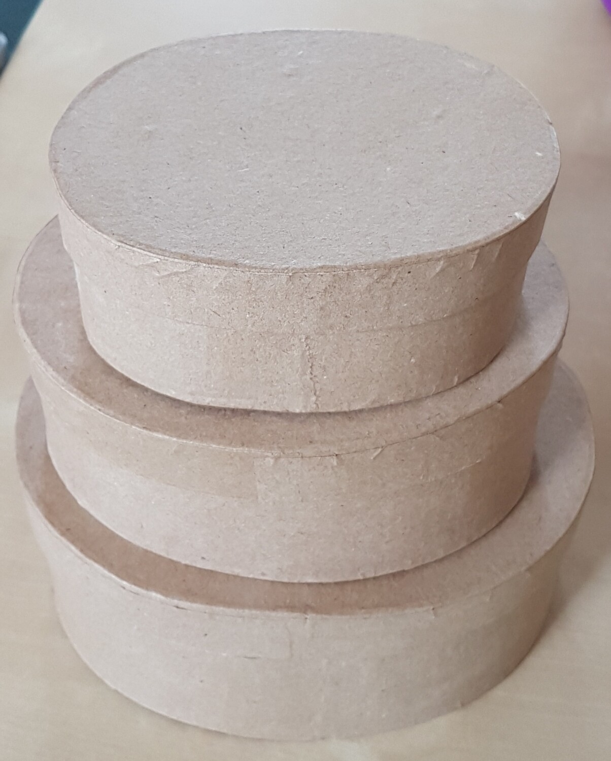 PapierMache Boxes Oval (set of 3)