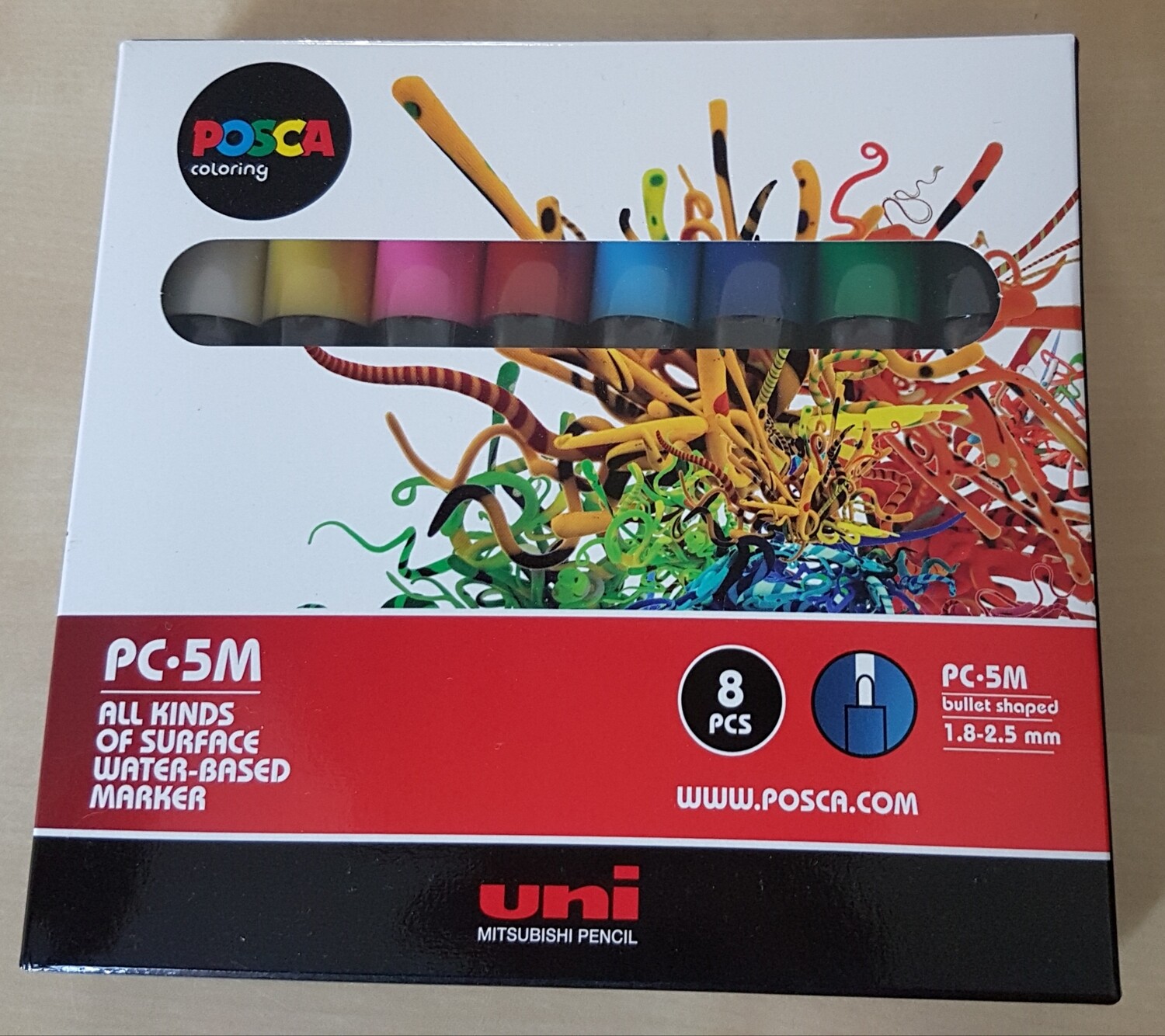 Posca Marker Pens PC5M Pack of 8 Asstd