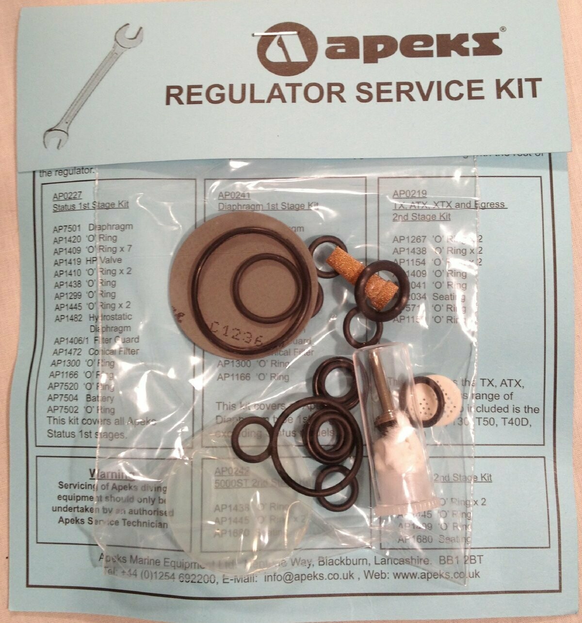 Apeks Scuba Regulator 1st Stage Kit AP0241/AA