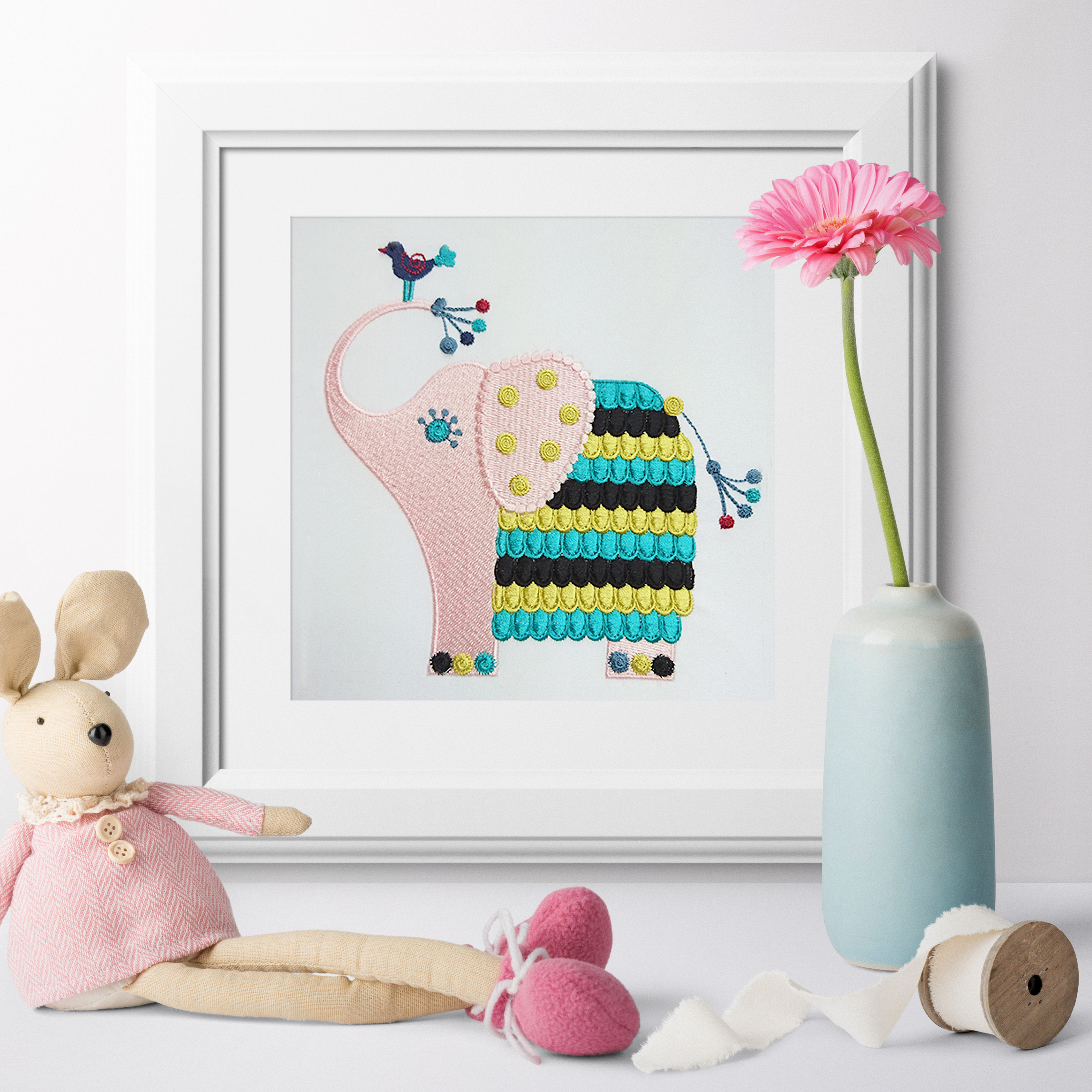 Elephants embroidery designs  royal present embroidery  machine