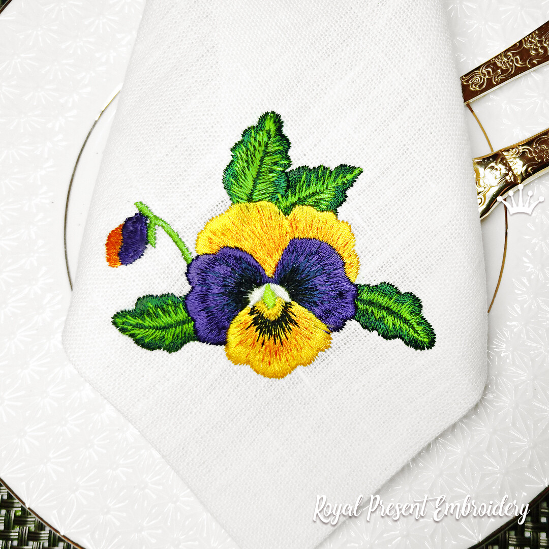 Pansy Machine Embroidery Design Royal Present Embroidery machine embroidery designs online