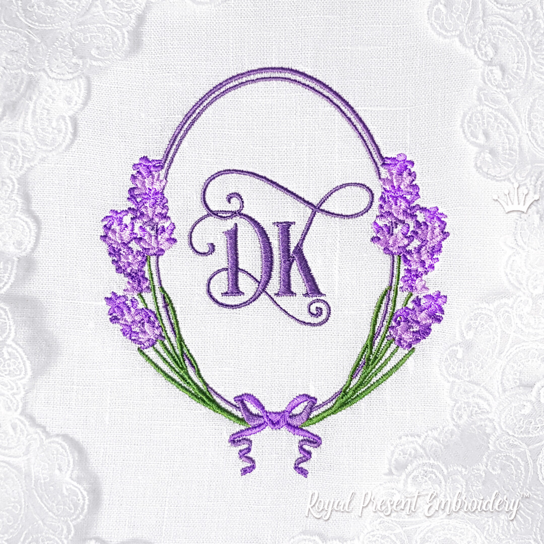 Fragrant lavender Frame Machine Embroidery Design 5 sizes Royal