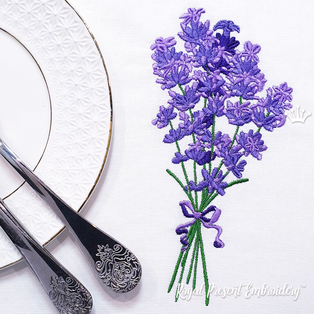 Fragrant lavender Machine Embroidery Design 4 sizes Royal Present