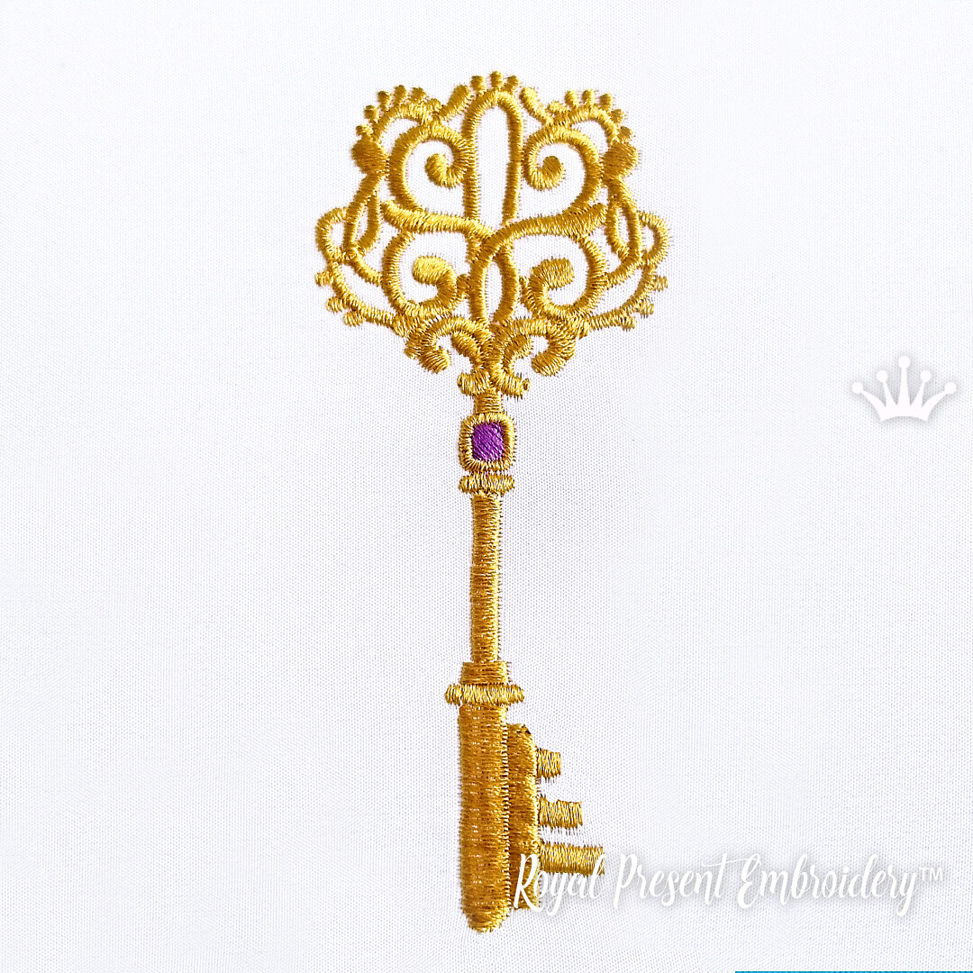 Machine Embroidery Design Vintage key 2 sizes