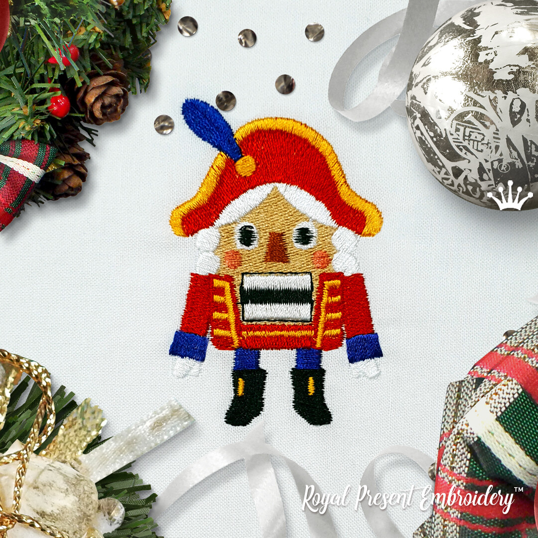 Nutcracker Machine Embroidery Design 2 sizes Royal Present