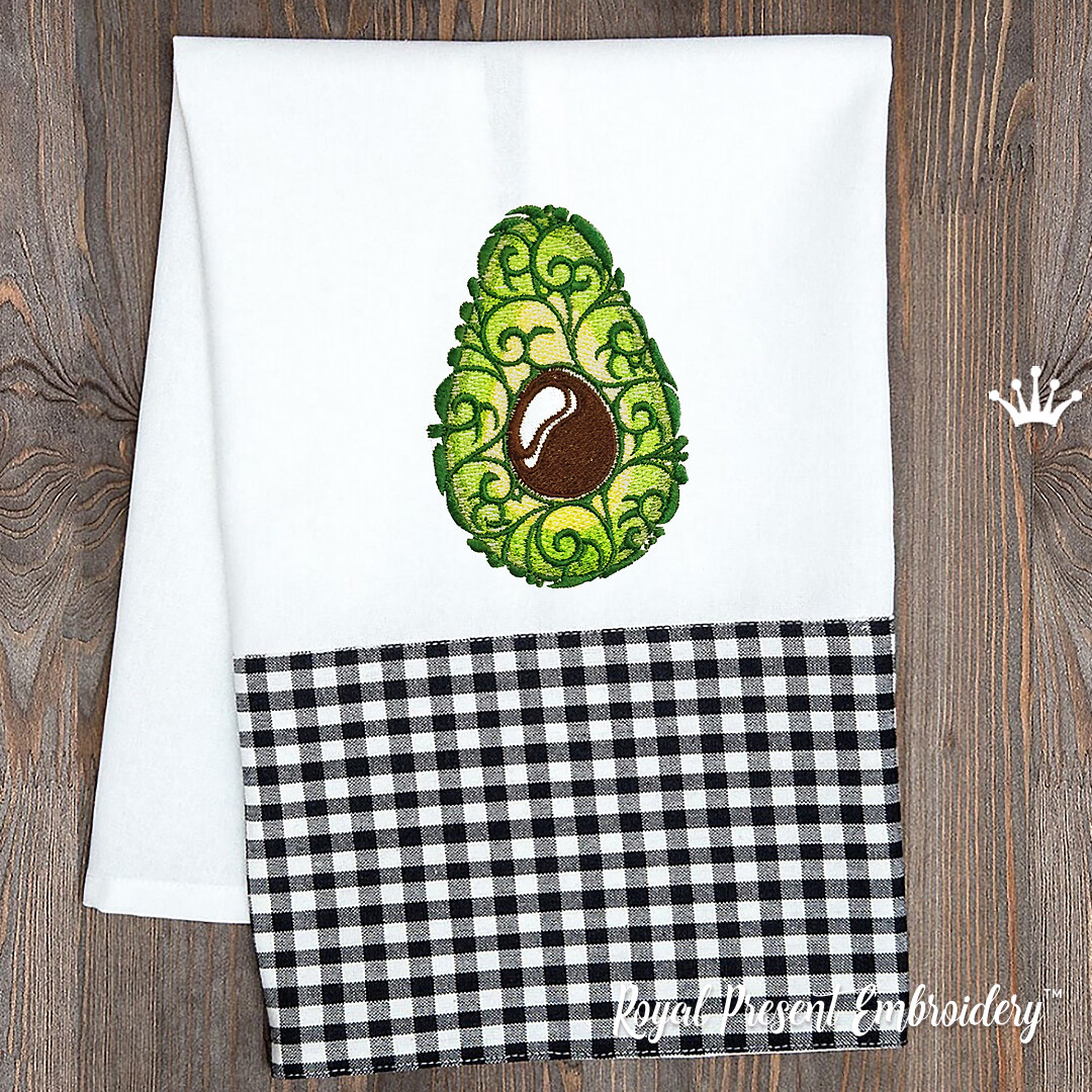 Ornate Avocado Machine Embroidery Design 2 sizes Royal Present Embroidery machine