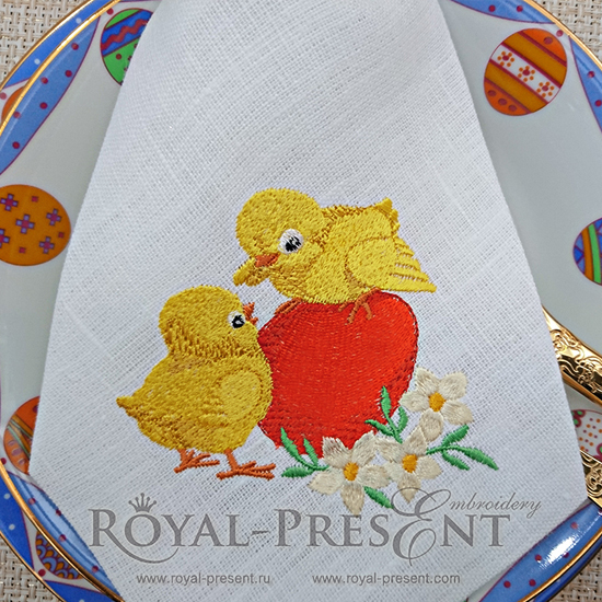 Machine Embroidery Design Easter chicks Royal Present Embroidery